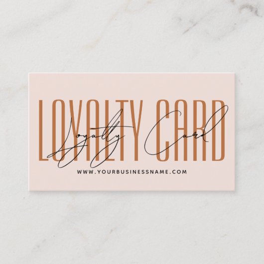 Modern typography script reward treuekarte (Vorderseite)