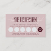 Modern typography script reward  treuekarte (Rückseite)