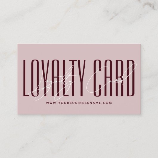 Modern typography script reward treuekarte (Vorderseite)