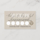 Modern typography script reward  treuekarte (Rückseite)