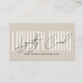 Modern typography script reward  treuekarte (Vorderseite)