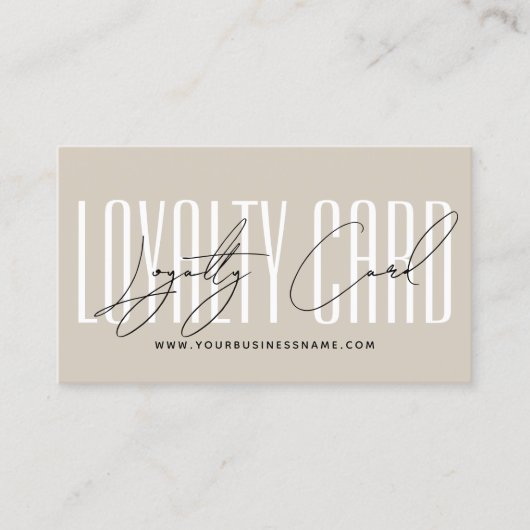 Modern typography script reward  treuekarte (Vorderseite)