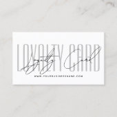 Modern typography script reward  treuekarte (Vorderseite)