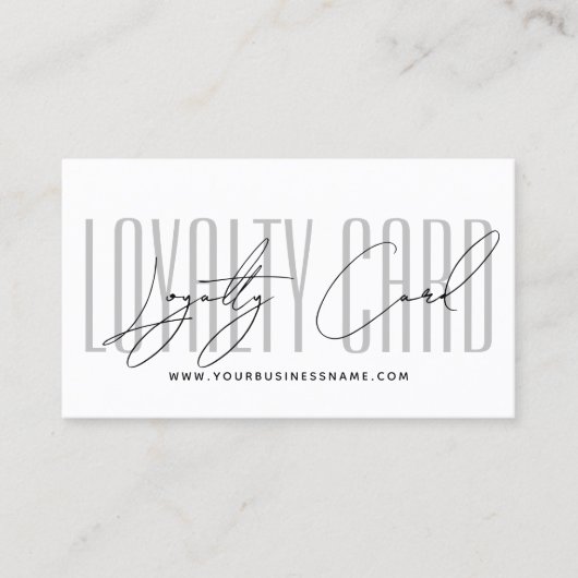 Modern typography script reward  treuekarte (Vorderseite)