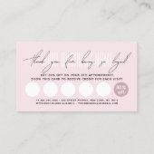 Modern typography script reward treuekarte (Rückseite)