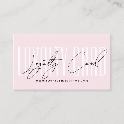 Modern typography script reward  treuekarte (Vorderseite)