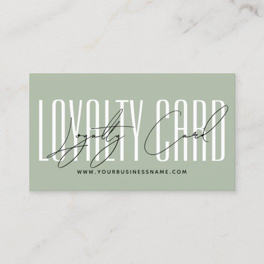 Modern typography script reward  treuekarte (Vorderseite)