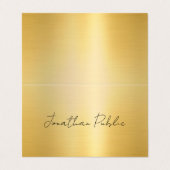 Modern Typography Script Template Elegant Gold Visitenkarten (Außenseite Aufgefaltet)