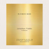 Modern Typography Script Template Elegant Gold Visitenkarten (Innenseite Aufgefaltet)