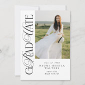 Modern Typography Serif Photo Elegant Graduation Einladung (Vorderseite)