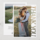 Modern Typography Wedding Thank You 2 Photo   Dankeskarte (Vorne/Hinten)