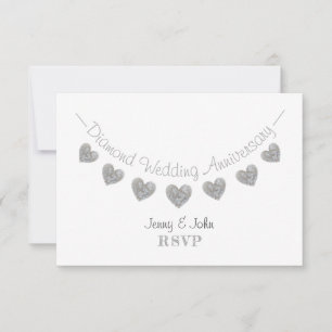 Modern UAWG - 60. Geburtstag eines Diamanten RSVP Karte