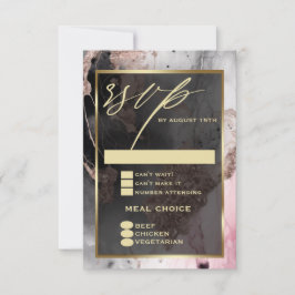 Modern UAWG Paint Abstrakt Rose Charcoal Gold RSVP Karte