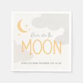 Modern über der Mond Babydusche Serviette (Vorderseite)