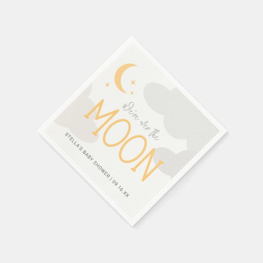 Modern über der Mond Babydusche Serviette (Ecke)