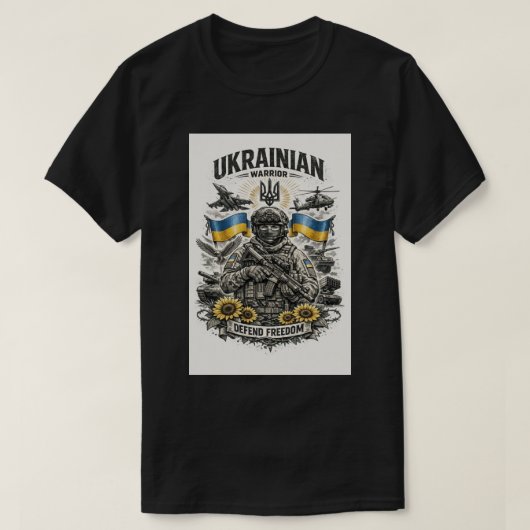 Modern Ukrainian Military Tattoo Sketch T-Shirt (Design vorne)