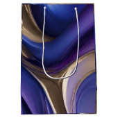 Modern und chic-blau Lila und Gold Mittlere Geschenktüte (Rückseite)