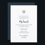 Modern und einfach Bar Mitzvah Einladung<br><div class="desc">Besteht aus spielerischer Schrift und san-serif-Typografie; Alles vor einem Hintergrund von weißem Hintergrund. 

Entworfen von Select Party Supplies,  exklusiv für Zazzle.

Abrufbar unter:http://www.zazzle.com/selectpartysupplies</div>
