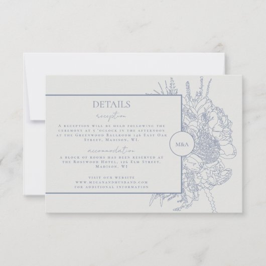 Modern und elegant Blumenstrauß - Karte (Vorderseite)