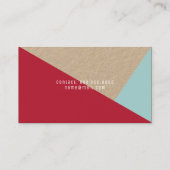modern und elegant, minimalgeometrisch, kraftrot visitenkarte (Rückseite)