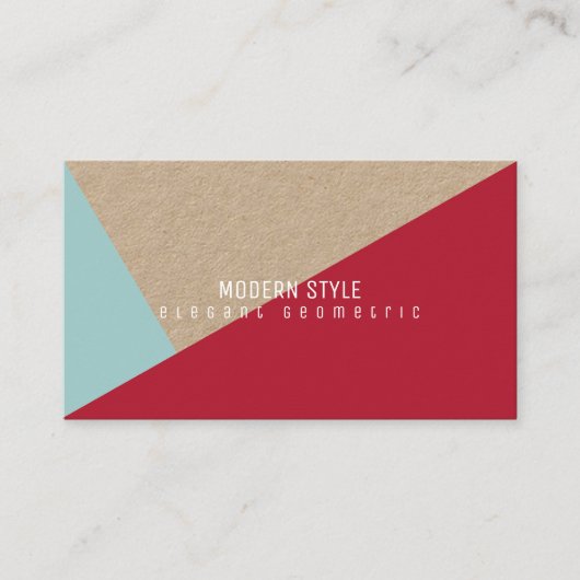 modern und elegant, minimalgeometrisch, kraftrot visitenkarte (Vorderseite)