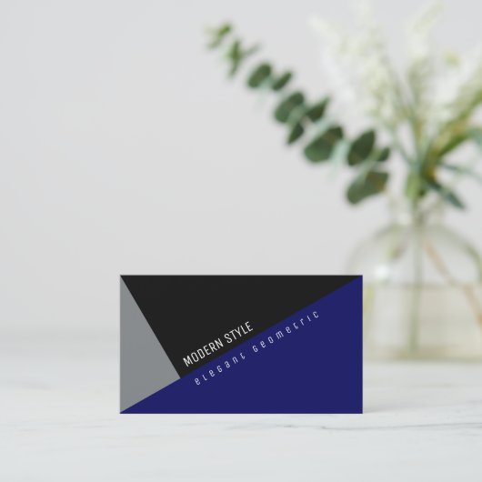 modern und elegant, minimalistisch blau visitenkarte (Stehend Vorderseite)