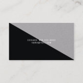 modern und elegant, minimalschwarz grau visitenkarte (Rückseite)