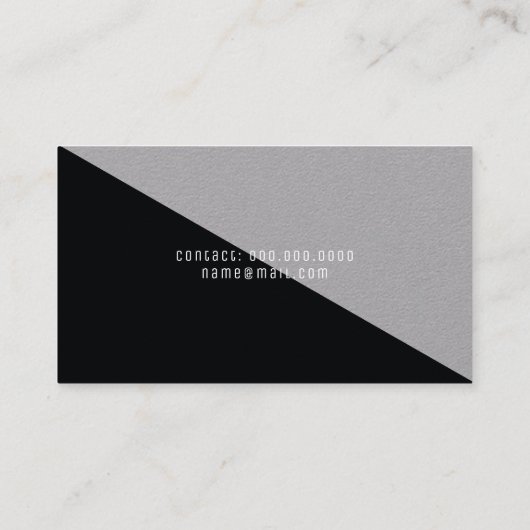 modern und elegant, minimalschwarz grau visitenkarte (Rückseite)