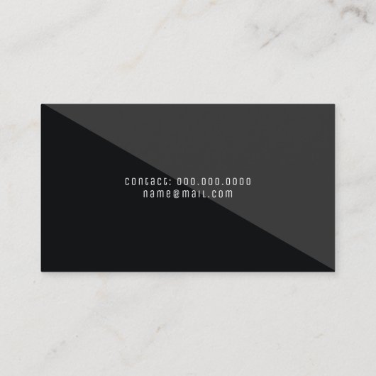modern und elegant, minimalschwarz visitenkarte (Rückseite)