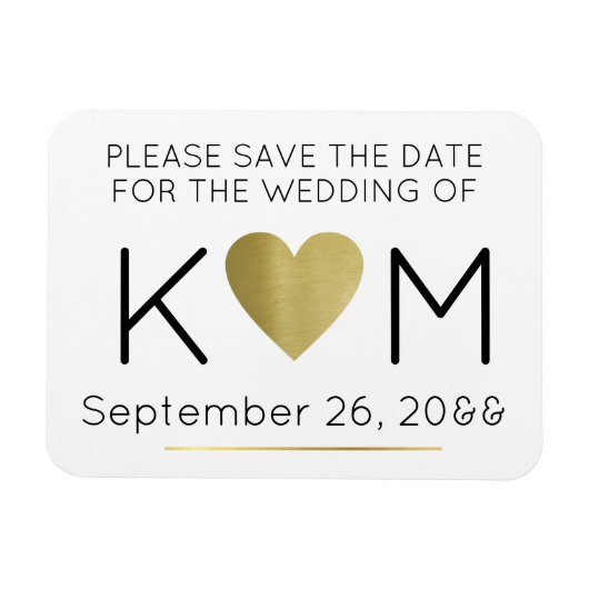 modern und elegant Save the Date Liebe Magnet (Horizontal)