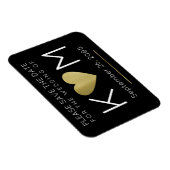 modern und elegant Save the Date, schwarz mit Lieb Magnet (Rechte Seite)