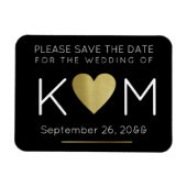 modern und elegant Save the Date, schwarz mit Lieb Magnet (Horizontal)
