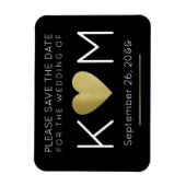 modern und elegant Save the Date, schwarz mit Lieb Magnet (Vertikal)