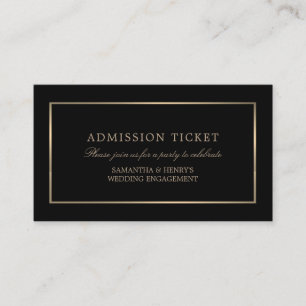 Modern und elegant, schwarz und Gold, Eintrittskar Begleitkarte