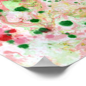 Modern und farbenfroh Abstrakt Art Grün Rosa Rot Poster (Ecke)