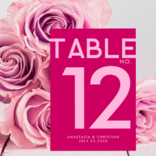 Modern und kräftiges Magenta Tischnummer