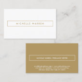 MODERN- und MINIMAL-Boxed-Name-Logo in Gold Visitenkarte (Vorne/Hinten)