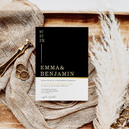 Modern und Minimalistisch | White Wedding Gold Folieneinladung