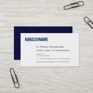 Modern und professionell mit blau visitenkarte