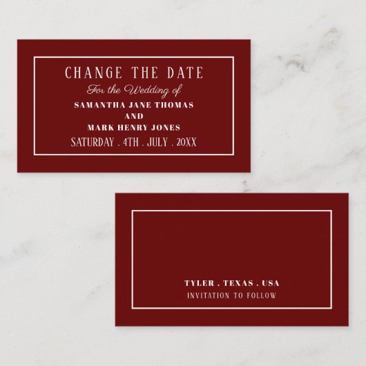 Modern und schlank, Farbe, Datum ändern Begleitkarte (Vorne/Hinten)