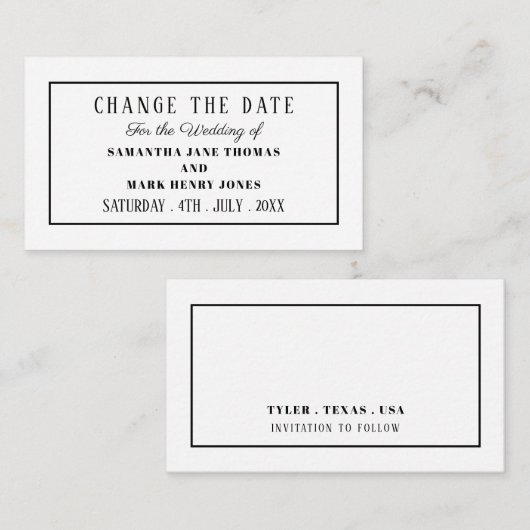 Modern und schlank, Farbe, Datum ändern Begleitkarte (Vorne/Hinten)