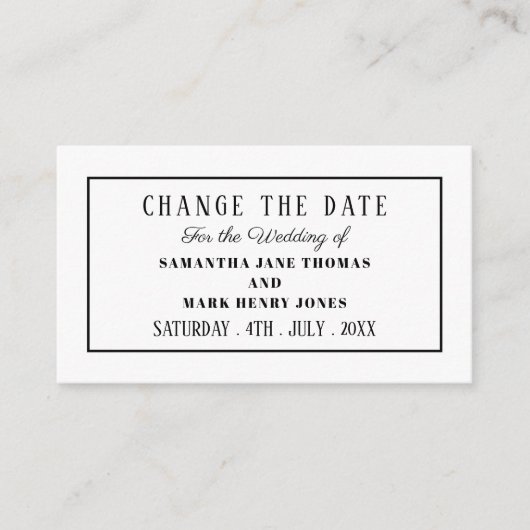 Modern und schlank, Farbe, Datum ändern Begleitkarte (Vorderseite)