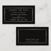 Modern und schwach, schwarz und Gold, ändern Sie d Begleitkarte (Vorne/Hinten)