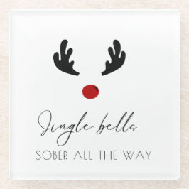 Modern und trendy: Jingle Bells Sober All The Way Glasuntersetzer