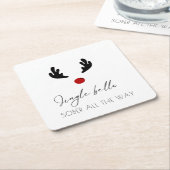 Modern und trendy: Jingle Bells Sober All The Way Rechteckiger Pappuntersetzer (angewinkelt)