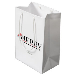 Modern und trendy Merry Sober Weihnachten Mittlere Geschenktüte