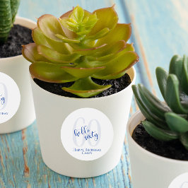 Modern und trendy Navy Blue 60. Geburtstagsticker Runder Aufkleber