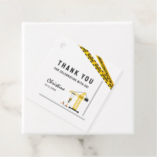 Modern Under Construction Crane Thema Vielen Dank Geschenkanhänger