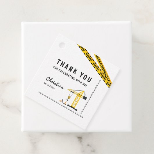 Modern Under Construction Crane Thema Vielen Dank Geschenkanhänger (Beispiel)