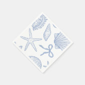 Modern Under The Sea You Soon Blue Baby Shower Serviette (Ecke)